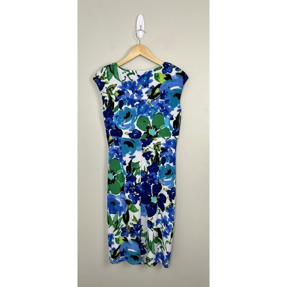 Lauren Ralph Lauren Women's Faux Wrap Dress Sz 10‎ Floral Colorful - Picture 4 of 12